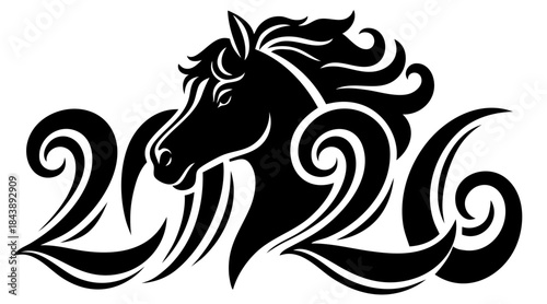 Wallpaper Mural 2026 Horse Zodiac — New Year Decorative Symbol with Horse Torontodigital.ca