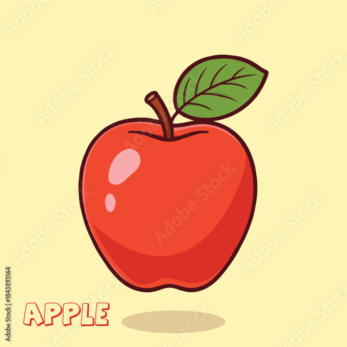 illustration of apple apple, fruit, fresh, organic, red, green, ripe, juicy, sweet, healthy, food, nutrition, vegan, vegetarian, natural, orchard, harvest, farming, agriculture, produce, snack, desser