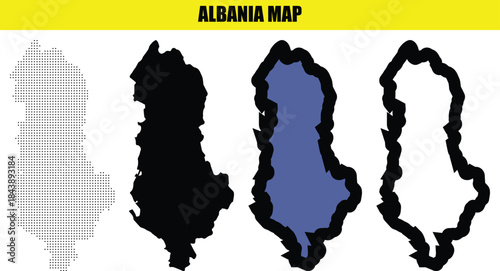 Albania Dot Map Vector Illustration.Abstract Dot Map of Albania for Infographics