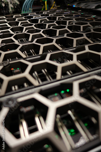 Close-Up of High-Tech Server Rack Design