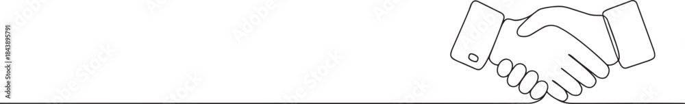 Obraz premium Handshake continuous line illustration