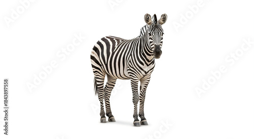 zebra on white background