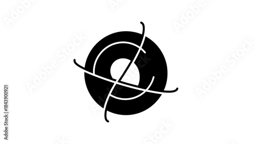 Abstract Circular Target Symbol with Crosshairs on White Background icon circle