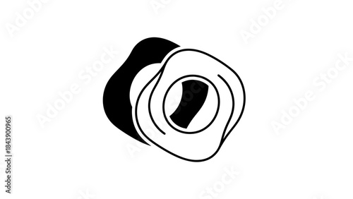 Abstract Intertwined Black and White Organic Shapes Logo vector illustration