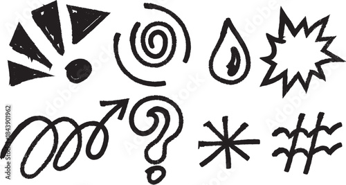 A collection of various emoticon and symbol graphics