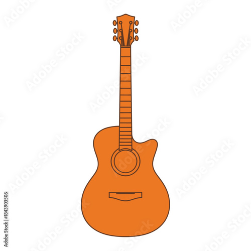Minimalist acoustic guitar illustration conveying musical creativity and artistic expression
