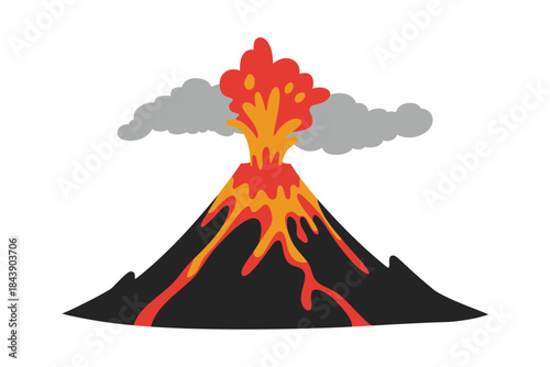 Volcano Erupting Lava, Nature Scene, Illustrative Environment, Dramatic Viewpoint