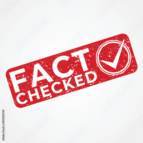 Fact Checked Stamp Red Verification Badge