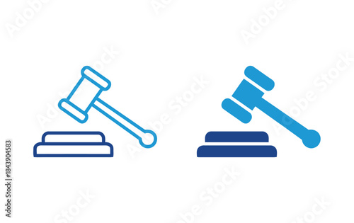 Gavel for law and auction hammer justice