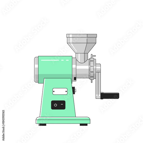 Mint culinary appliance with rotating handle provides a unique design aesthetic showcasing kitchen