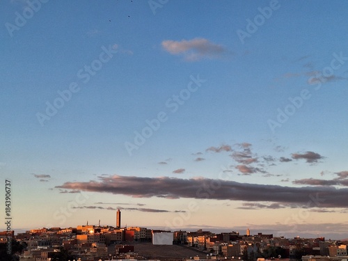 sunset over the city