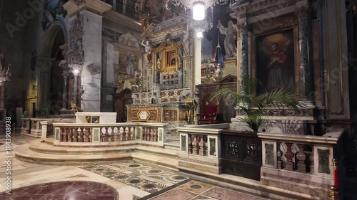 Central altar in Santa Maria Aracoeli Church in Rome, Italy