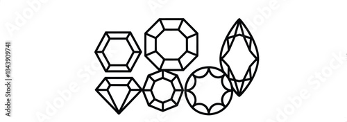 "Vector Collection of Diamond and Gemstone Icon Set"