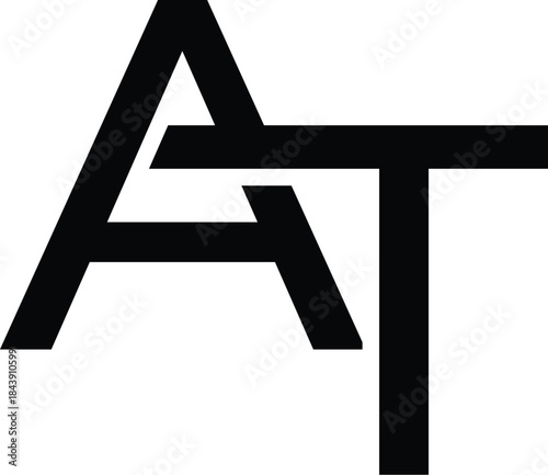 Letter AT minimalist logo