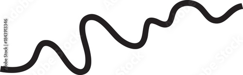 Winding River Top Down Meandering Silhouettes isolated on white background