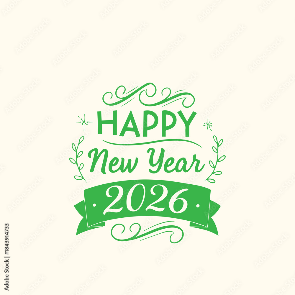 Fototapeta premium Happy New Year 2026 Party Mode