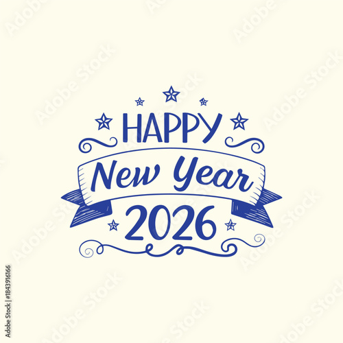 Happy New Year 2026 Party Typo