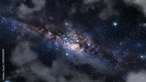 A cosmic journey animation zooming out from Planet Earth to the Milky Way galaxy in deep space