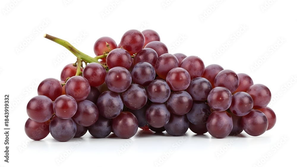 Fototapeta premium Fresh Black Grapes Bunch Isolated on White Background