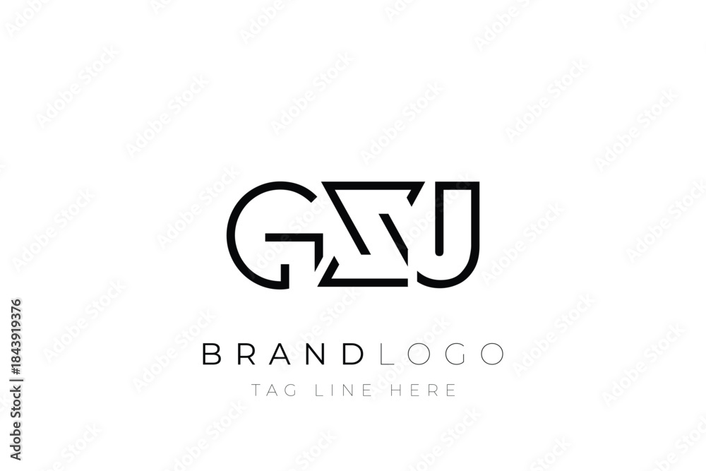 Fototapeta premium GZJ abstract letter logo design. Modern Business Logo Design With Abstract Typography and Contemporary Style