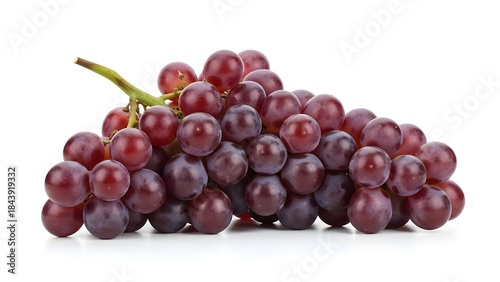 Fresh Black Grapes Bunch Isolated on White Background