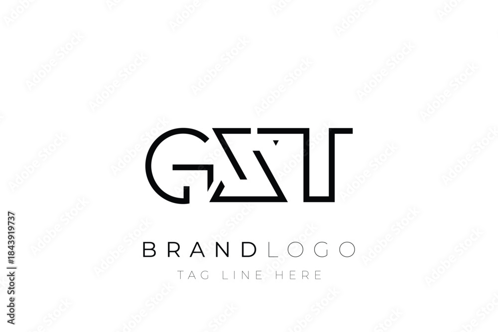 Fototapeta premium GZT abstract letter logo design. Modern Business Logo Design With Abstract Typography and Contemporary Style