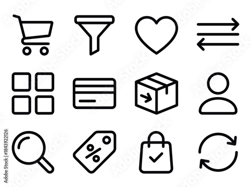 Set of E-commerce and Online Shopping Icons.