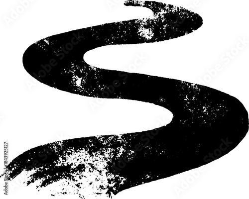 Black and white grunge spiral stencil illustration for urban art and design