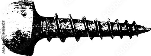 Rustic aged screw head stencil design for industrial decor and diy projects