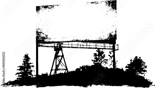 Urban led panel frame design with gritty stencil effect for creative projects