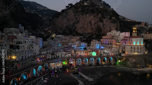 atrani, amalfi coast, christmas light, italy