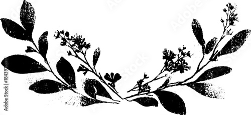 Black and white stencil of decorative floral corner design for artistic projects