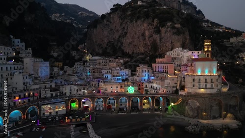 atrani, amalfi coast, christmas light, italy