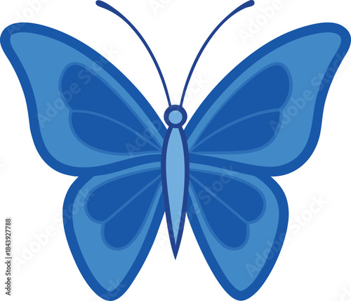 Obraz na płótnie Vibrant Blue Morpho Butterfly Symmetrical Vector Illustration