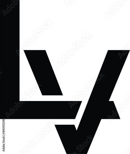 Letter LV minimalist logo design