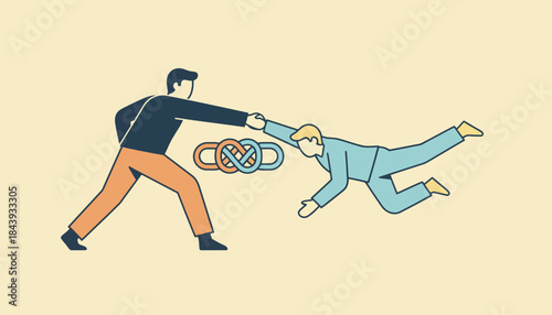 A duo engaged in a cooperative selfdefense drill highlighting the importance of trust and communication in martial arts.