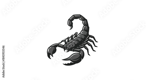 Illustration of a black scorpion on a white background vector graphic