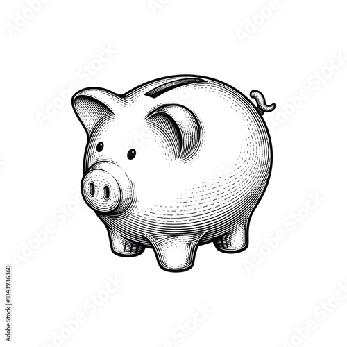 Engraving of Classic Piggy Bank Engraving