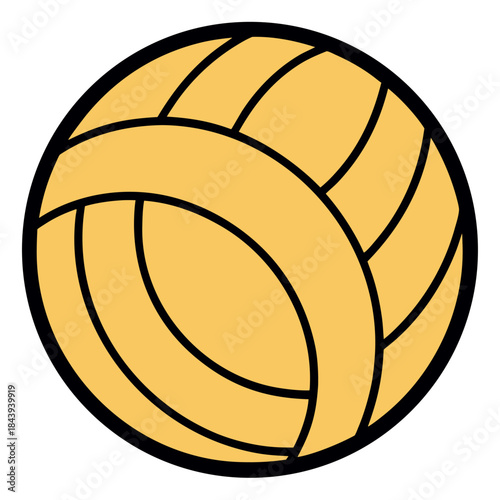 Water polo ball. Flat vector illustration