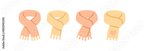 Cozy winter scarves collection with pastel colors and minimalist design