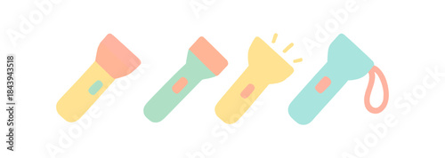 Pastel flashlight collection featuring simple minimalist designs