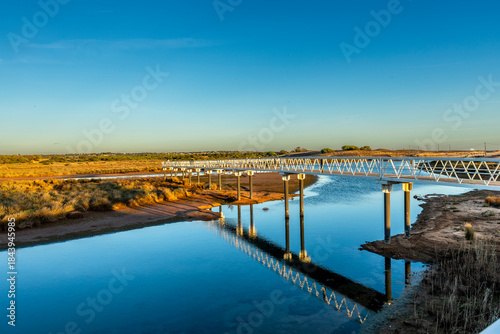 Wallpaper Mural Armação de Pêra River and Footbridge at Sunset, Algarve, Portugal Torontodigital.ca