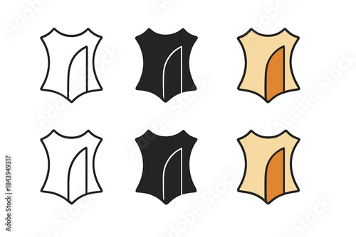 Abstract Blade Design. Curved leather mold forming precise blade pocket, abstract minimal vector design, first in line style with