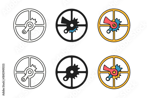 Tourbillon Cage Designs. Cross-section of Earth's crust showing shifting tectonic plates, minimal vector icon, first in line style