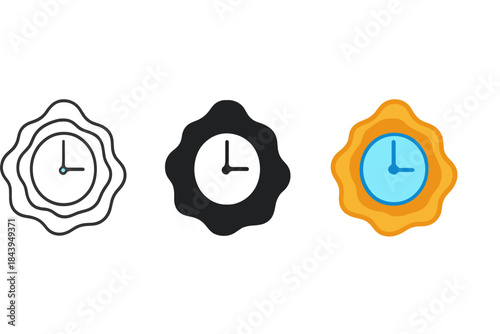 Time Preservation Motifs. Symbolic motif representing time solidified through natural ripple preservation, first in line style