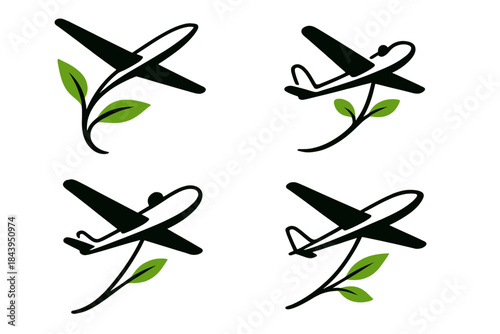 Nature's Guiding Elements. Icons for: a leafy stem guiding a pale glider, a soft sprout steering a calm traveler, a green twig