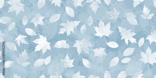 Autumn watercolor leafs vector pattern. Fall leaves seamless print