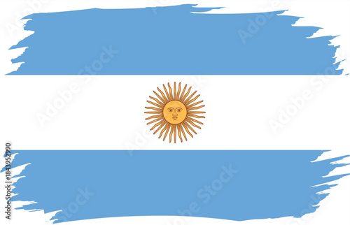 Flag of Argentina. Argentine national symbol in official colors. Template icon. Abstract vector background.