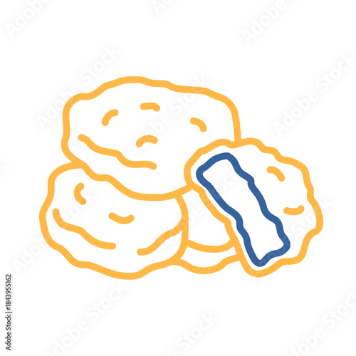 Fried Chicken Nuggets Minimalistic Flat Icon