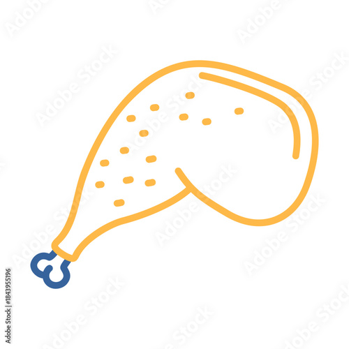 Roasted Duck Leg Quarter Flat Icon